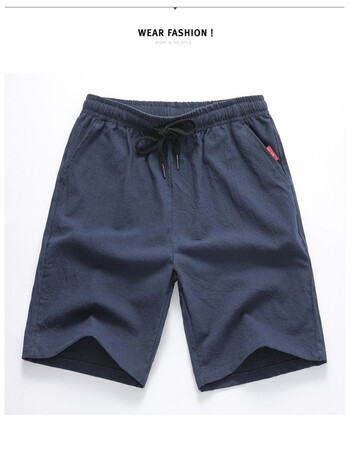 凌登夏季男装大裤头中年男士短裤棉麻大裤衩外穿夏装中老年人半裤宽松