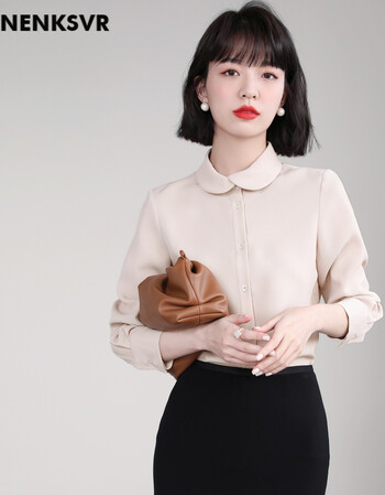 梵恩萨vanenksvr轻奢品牌衬衫女简约但洋气气质好小领子长袖衬衣啡