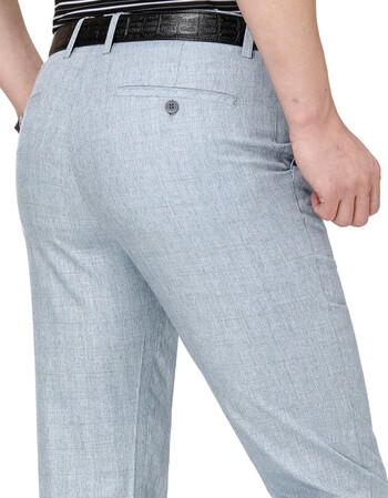 2019春夏季裤男裤法国正品中年商务宽松中青年男装裤子 银色 29