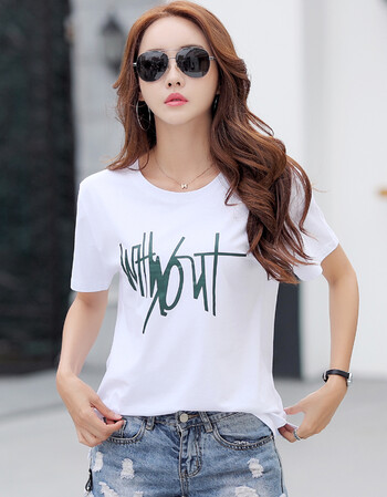 t恤女长袖2019春季宽松新款女装圆领t上衣显瘦打底衫 白色 m