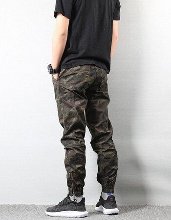春秋款迷彩裤男大码男装休闲裤潮流工装裤款宽松束脚春秋天百搭小脚k