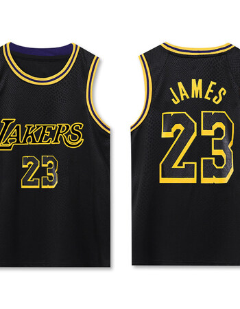 湖人球衣湖人23号詹姆斯球衣城市版黑曼巴篮球服套装男纪念版单上衣