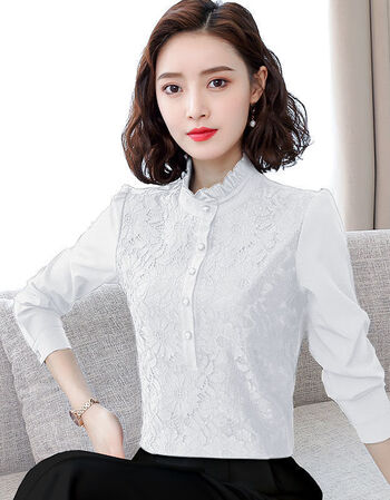 衬衫女长袖打底衫秋冬保暖高端新款洋气上衣白色春秋款2xl125135斤