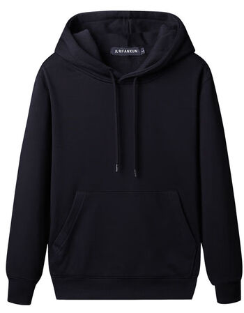 卫衣男士宽松带帽衫黑色冬季春秋款连帽外套89029黑色春秋款无印花m90