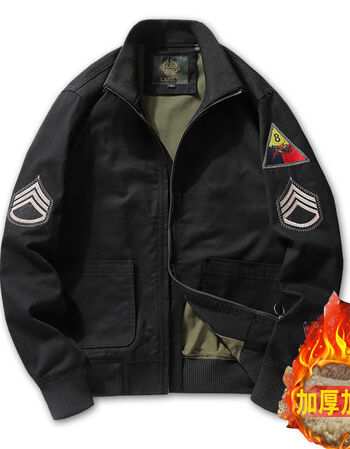 狂怒fy硬汉同款坦克服二战欧美大片秋冬季型坦兵夹克外套2020 黑色加