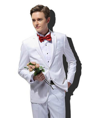 海澜之家旗下aex品牌西装男士高档白色礼服套装修身型宴会酒会西服