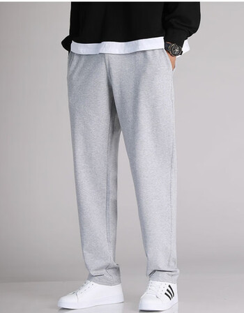 冬季新款运动裤休闲长裤男学生韩版潮流直筒卫裤宽松大码潮流裤子灰色