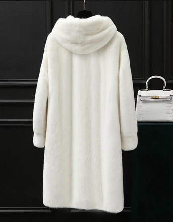 品质精选高档轻奢品牌新水貂皮大衣皮草外套2021秋冬新款中长款带连帽