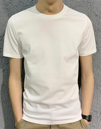【捡漏低价】季棉修身纯白体恤圆领纯色衣服白色男士半袖打底衫短袖t