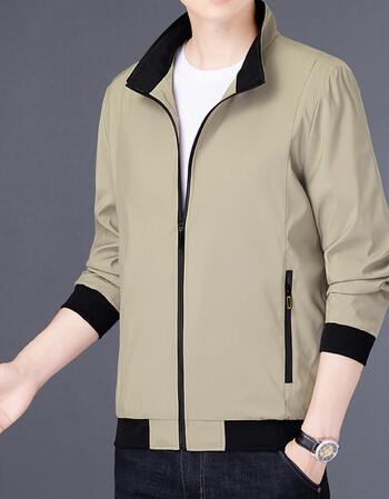 高品质外套夹克中青年男士夹克衫春秋薄款中年夹克男士商务休闲男上衣