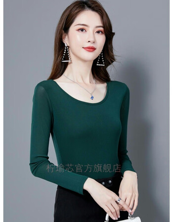 超低领女士打底衫秋冬蕾丝新款低领雷丝打底衣黑色女春秋网纱上衣女