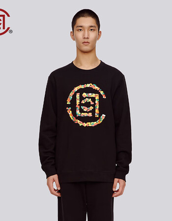 clot华人系列logo印花圆领卫衣多色陈冠希主理黑色00m