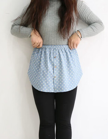 码胖屁帘孕妇遮臀遮屁帘女春秋下摆帘子遮屁帘儿小波点l大码110125斤