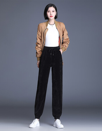 邻家女孩爱漂亮衣服灯芯绒休闲裤女秋冬2021新款休闲哈伦宽松女裤条绒