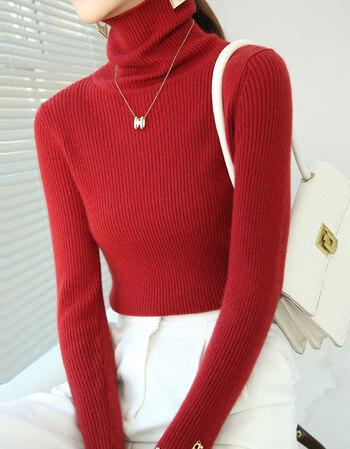 针织衫宝蓝色紧身内搭洋气上衣冬季女式显瘦百搭冬款打底女士套头衫