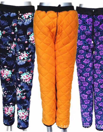 2018冬季新品中老年女士保暖棉裤 冬加绒加厚外穿妈妈装棉裤 双面绒