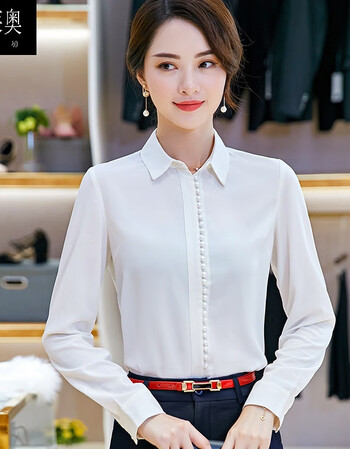 新款职业衬衫女长袖韩版2018早秋气质衬衣修身打底寸衫通勤工作服