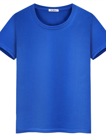 t恤短袖印logo定做棉班服多色文化衫漂亮衣服diy印字印照片 宝蓝色 m