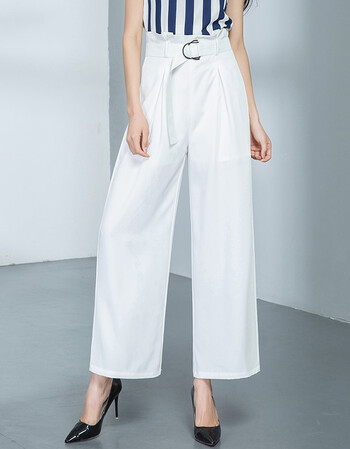 大脚裤夏季阔腿裤薄款高腰大码九分裤休闲裤宽松显瘦韩版女裤束腰纸袋