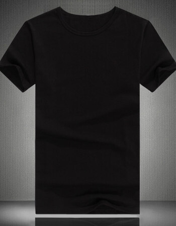 男士短袖t恤春夏季圆领打底衫男装半袖t恤色白修身zm 短袖黑(无图) m