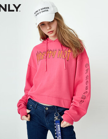 o n l y商场同款春夏印宽松连帽卫衣女|11819s559 f21紫红色 170/88a