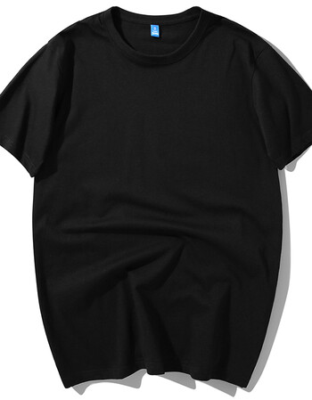 青春斗郑爽 向真同款纯黑色空白短袖t恤男女百搭上衣服半袖潮 黑色 s