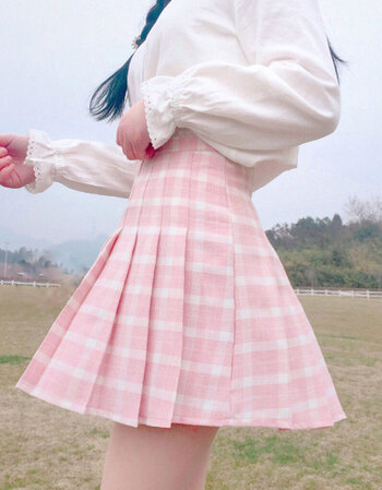 夏季女装日系软妹少女百褶裙显瘦高腰短裙格子半身裙学生 lolita裙