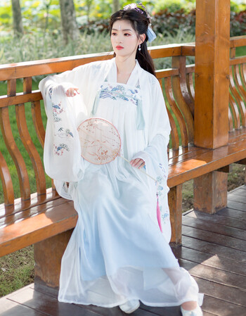 寻真云裳纪汉服女仙气齐胸襦裙广袖留仙裙飘逸池夏古风女装 披帛 l