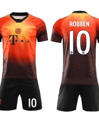 新款拜仁球衣ea联名特别版足球服套装橙红色25号穆勒10号罗本定制款