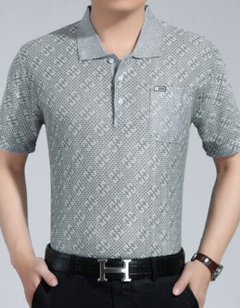 夏装中年男士亚麻宽松短袖t恤老头衫中老年爸爸装大码纯麻体恤衫 8825