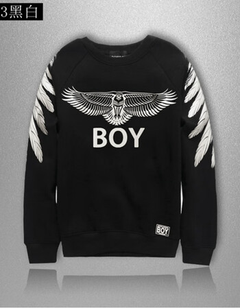 2019春夏韩版潮牌boy圆领卫衣烫金大老鹰翅膀男女情侣休闲上衣定制