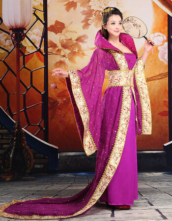 古代服装唐朝公主贵妃飘逸汉服仙女古装演出服女装演出服 紫色 均码