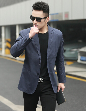 休闲西装男上衣青年薄款修身单西装外套春夏季韩版帅气小西服潮流