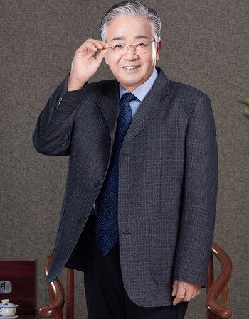 老头上衣西服舂秋装中年男士式土西服单西上衣商务中老年西装爸爸装春