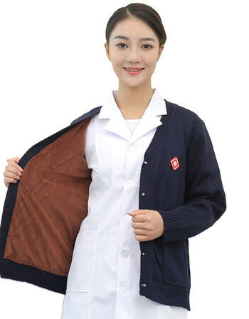 加十字藏蓝 护士毛衣黄金绒 xxl