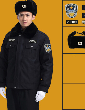 2018保安服冬装棉袄加厚保安棉服执勤服防寒工作服套装男冬执勤服棉衣