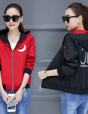 威腾2018新款秋季外套女春秋韩版小夹克短款bf原宿棒球服秋装运动外衣