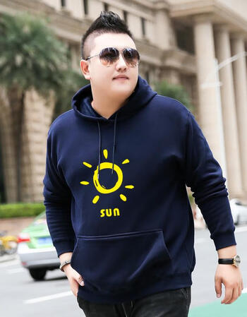 卫衣套头连帽帽衫加肥加大胖子肥佬潮外套 rsld标黑色 m适合100斤左右