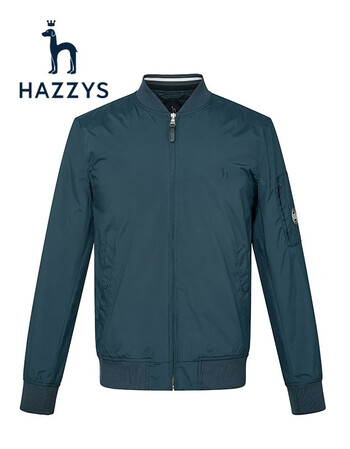 【商场同款】哈吉斯HAZZYS 秋季夹克男舒适修身时尚简约休闲外套ASVZU09CU20 浅藏青色LN 175/96A 48【图片 价格 品牌 ...