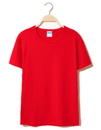 夏装简约纯色半袖宽松打底衫林弯弯男士韩版休闲圆领素色短袖t恤物 红