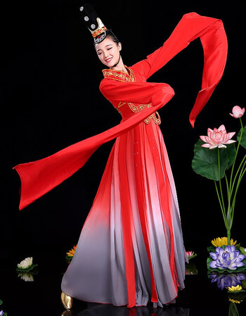 水袖舞蹈服古典舞演出服女古风新款中国风甩袖水月洛神惊鸿舞服装定制