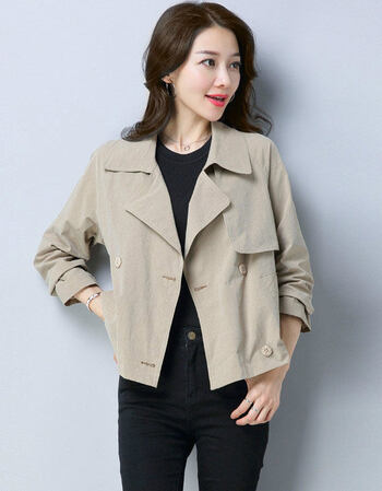 矮小个子短款lulu风衣秋装女2018新款女装春装小清新外套女春秋季