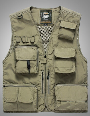 马甲男春秋季新款休闲户外摄影师马甲多口袋钓鱼服装坎肩男登山旅游背心记者导演马夹外套78款卡其xl 180 图片价格品牌报价 京东