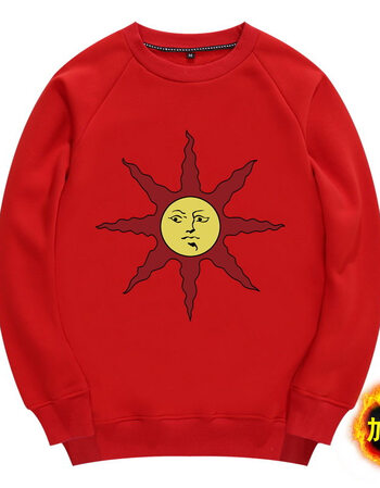 steam黑暗之魂3太阳骑士游戏周边加绒加厚宽松印花圆领套头男卫衣