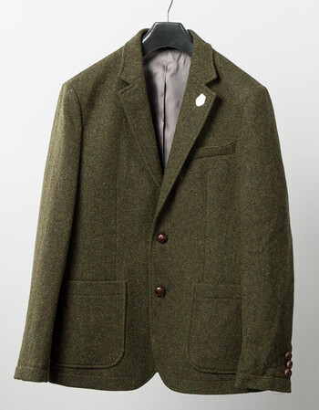 秋冬新复古粗外套花呢西装ni大叔 9#经典绿粗花呢 1flt46