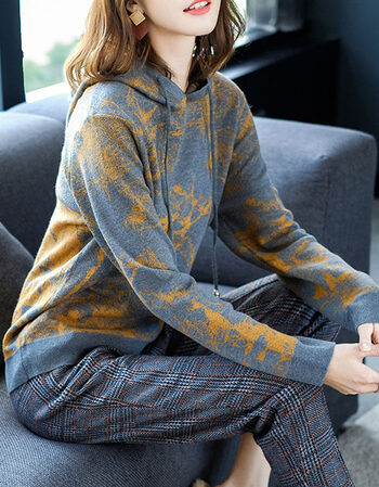 丞贵早秋卫衣女2018新款女装长袖韩版宽松连帽衫针织外套秋天上衣服潮