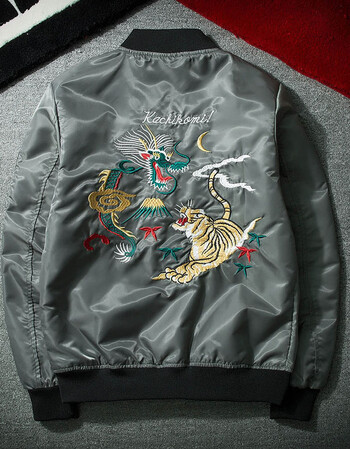 中国风横须贺刺绣飞行夹克男棒球服潮牌复古国潮外套2019春季新款休闲