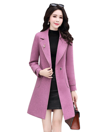 【京东优选】妮子外套女中长款韩版2018新款女装反季厚呢子秋冬季女式