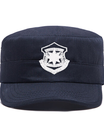 保安帽子春秋男款新式保安作训棉女通用物业酒店门卫黑色鸭舌帽黑色作