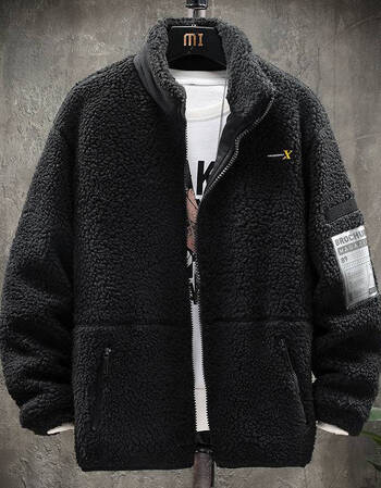 南极人羊羔毛绒外套男冬季加绒加厚男高领拉链开衫新款宽松上衣秋冬